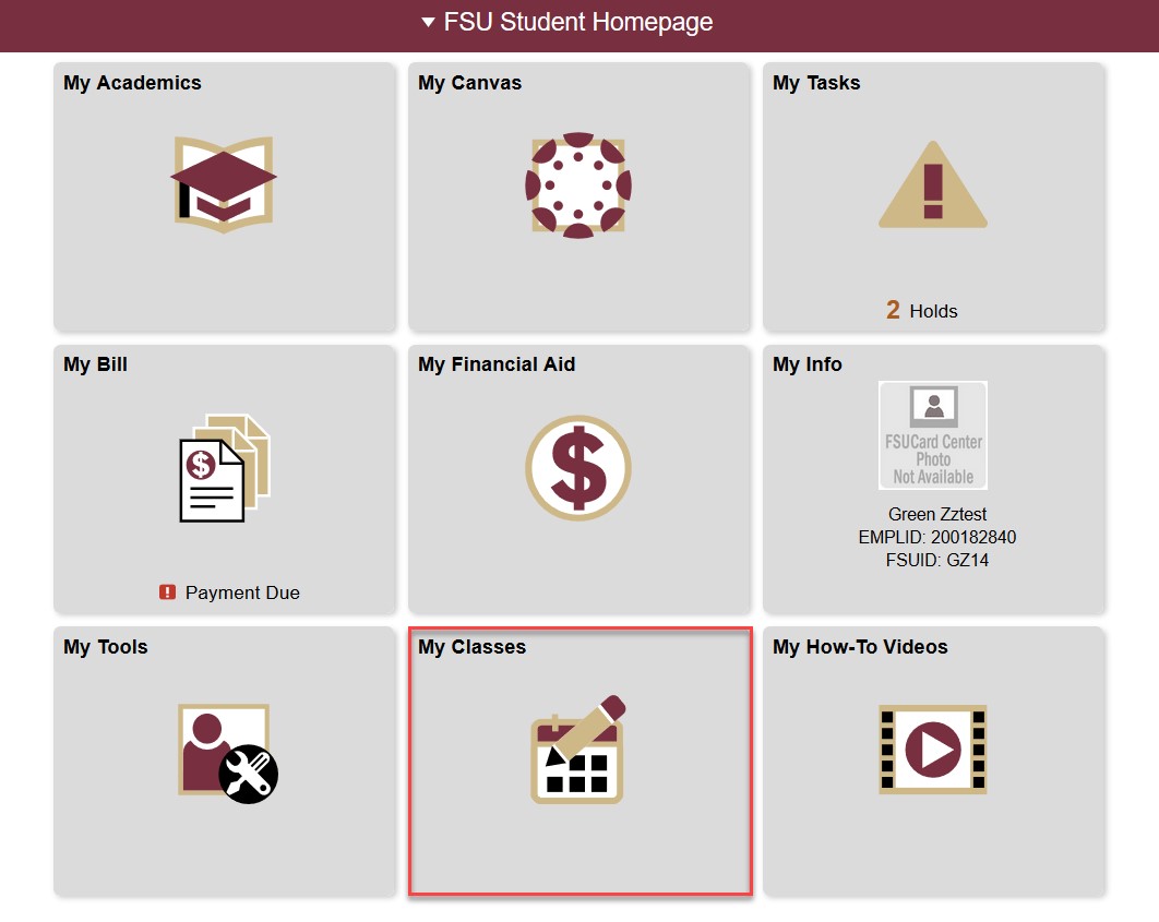 Student Central Homepage